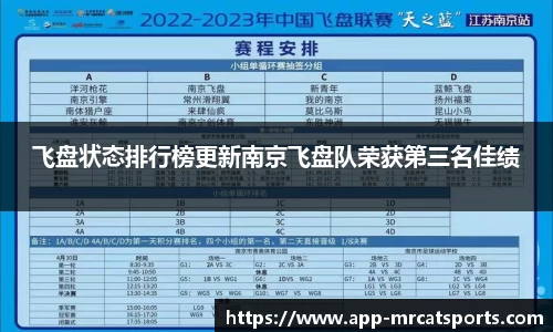 飞盘状态排行榜更新南京飞盘队荣获第三名佳绩